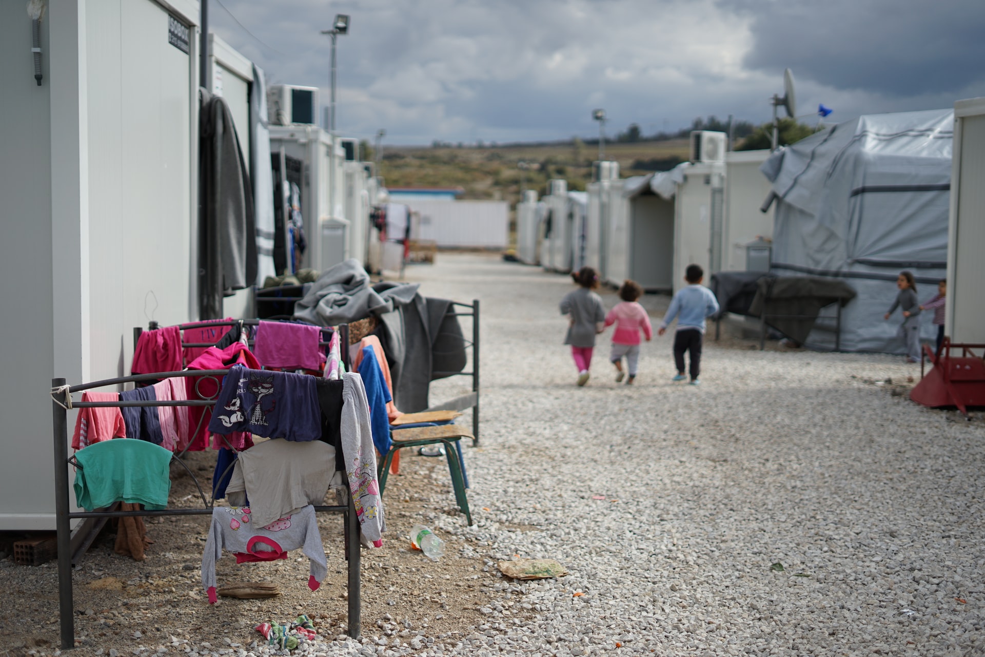 Syrian refugee camp in the outskirts of Athens. 