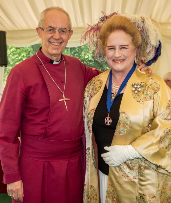 Mrs Margot Coleman Clotilde Riordan-Eva, MA - the Canterbury Cross for Services to the Church of England