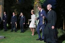 Archbishop Justin Welby with Prince Harry and the Duchess of Cambridge in Mons tonight.