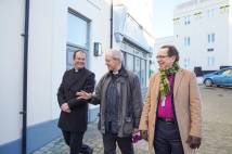Archbishop Justin walking with The bishop of Truro and The Rev Chris McQuillen-Wright