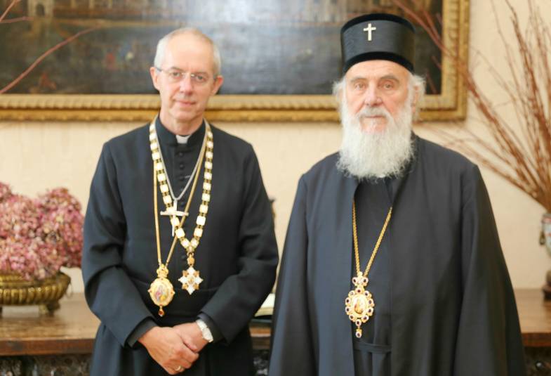 Archbishop Justin Welby and His Holiness Irinej (Lambeth Palace) 