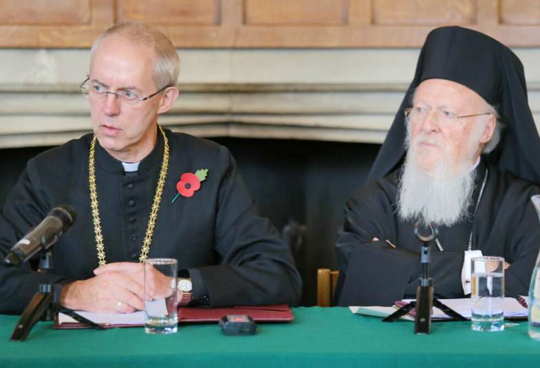 Archbishop Justin and Patriarch Bartholomew at Lambeth Palace, London, 3 November 2015. (Photograph: Lambeth Palace) 