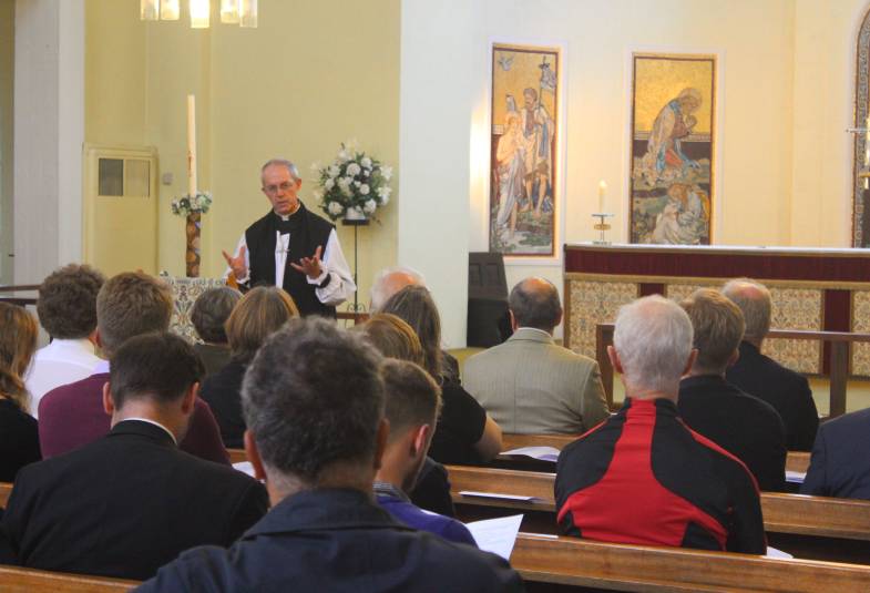 Archbishop Justin preaching at St George-in-the-East, London, 29 September 2015. (Photograph: Caitlin Burbridge) 