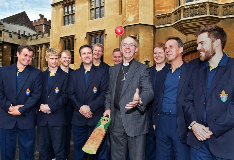 Archbishop Justin with the Archbishop's XI at Lambeth Palace, 6 October 2015. (Photograph: Richard Watt) 