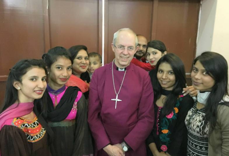 Archbishop Justin at Christ Church, Youhanabad, Pakistan, Sunday 20 November 2016. 