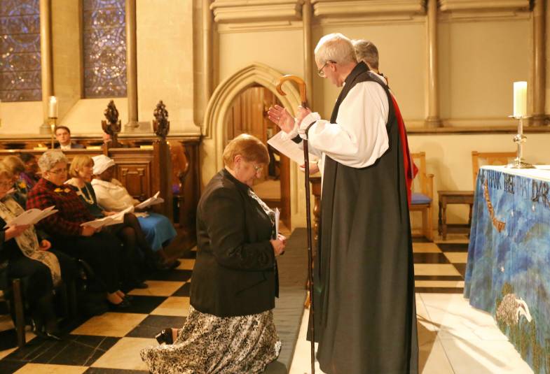 Archbishop Justin Welby commissions Lynne Tembey as worldwide president of the Mothers' Union at Lambeth Palace, 1 March 2016. 