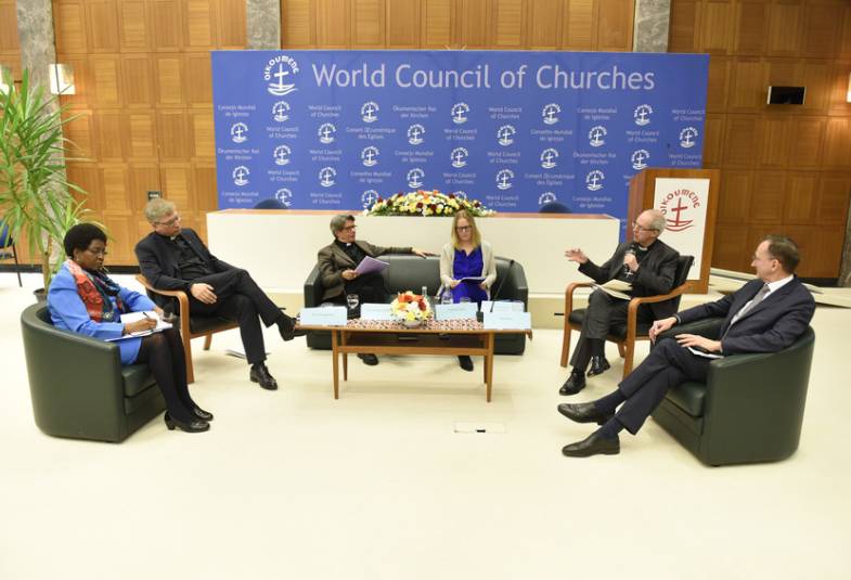 Justin Welby participating in a roundtable at WCC