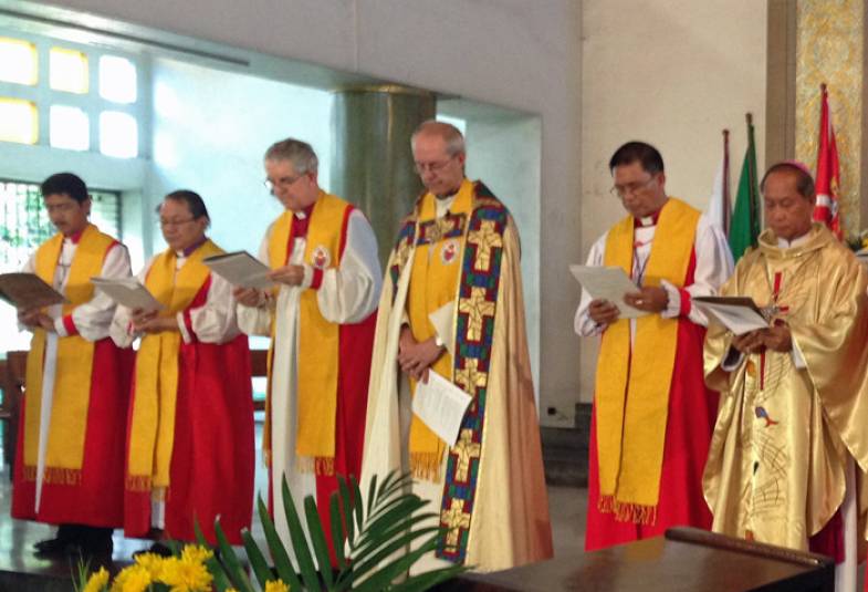 Archbishop Justin with Filipino bishops, Manila, Philippines.