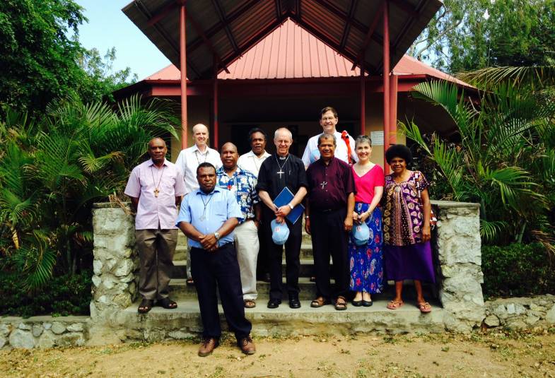 The Archbishop and Mrs Welby with the Archbishop of Papua New Guinea and diocesan bishops.