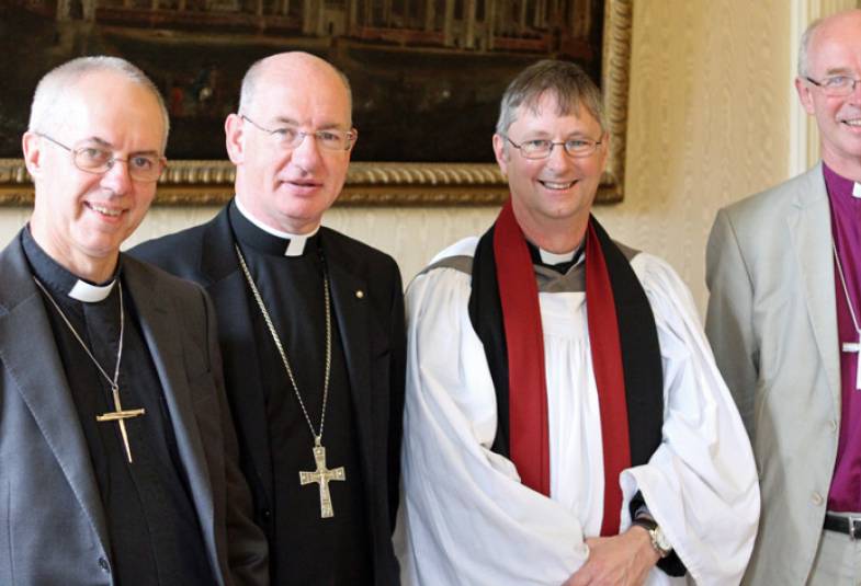 Archbishop Justin, Bishop Richard Moth, Canon Michael Kavanagh and Bishop James Langstaff, pictured at Lambeth Palace.