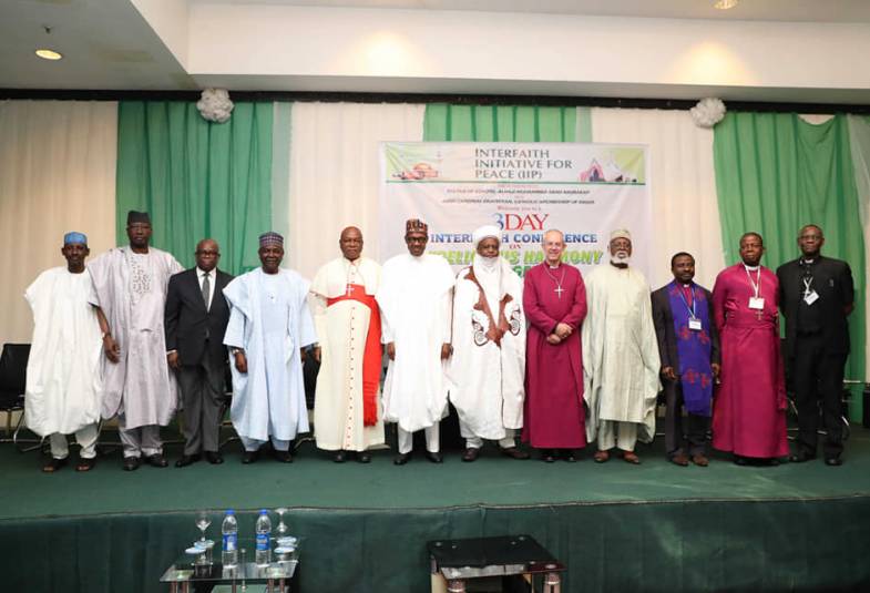Justin Welby with religious leaders and former heads of state in Nigeria 