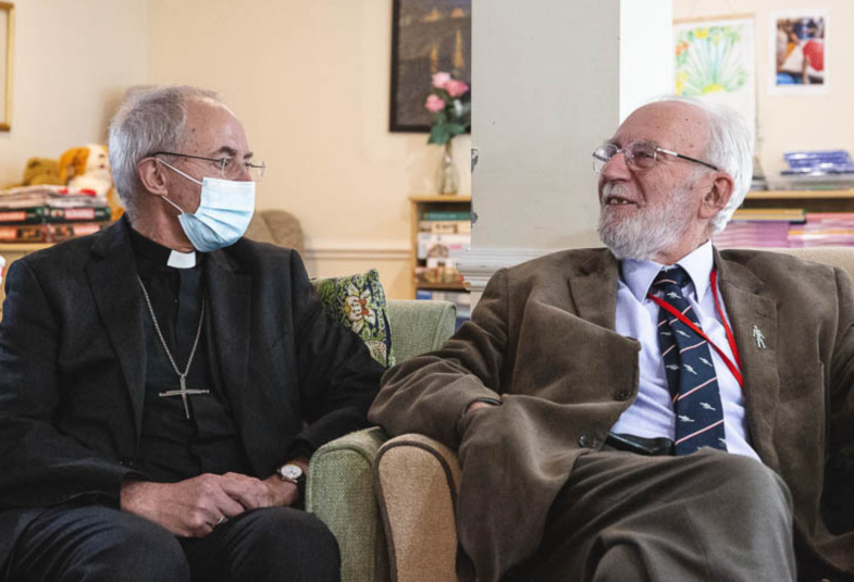 Archbishop Justin and a resident