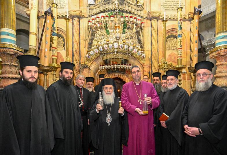 Patriarch of Jerusalem, His Beatitude Patriarch Theophilos III, and the Anglican Archbishop in Jerusalem, The Most Reverend Hosam Naoum