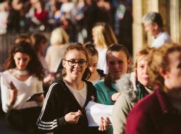 Girls at Winchester Cathedral Thy Kingdom Come event 