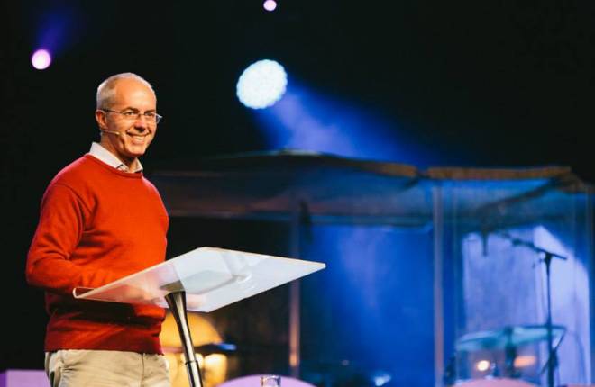 "Our calling is to be a holy people available to God at any cost to us." Archbishop Justin at HTB Focus, Camber Sands, Mon 27 July 2015. (Picture: HTB Focus)