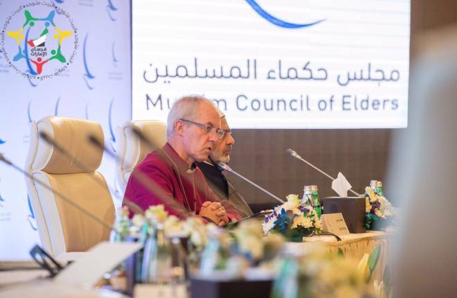 Archbishop Justin Welby in Abu Dhabi, UAE, 2 November 2016. (Photograph: Muslim Council of Elders.)