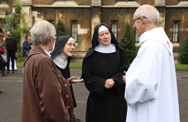 Justin Welby with nuns at lambeth palace 