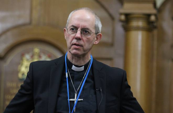 Archbishop Justin speaking at the launch of 'Living Reconciliation', General Synod, London