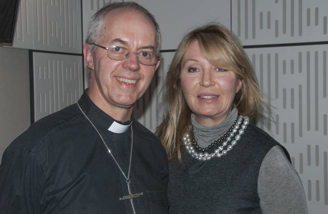 Archbishop Justin with Desert Island Discs presenter Kirsty Young. 