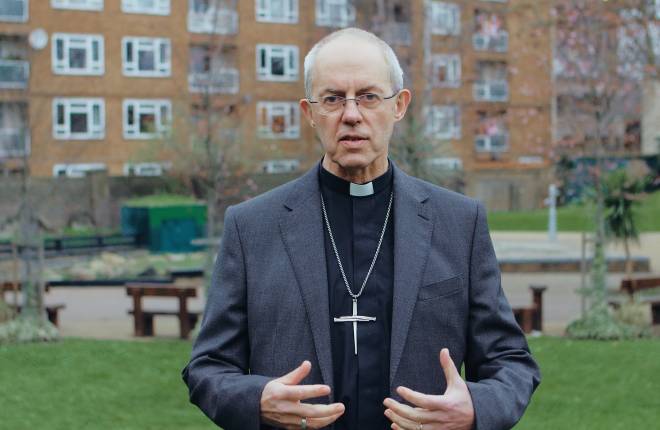 Justin Welby on housing estate in Lambeth 