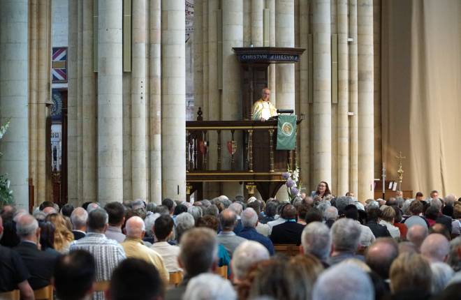 The Archbishop of Canterbury, Justin Welby, preaching at York Minster on 7 July 2019.
