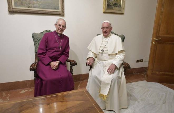 Pope Francis and Archbishop Justin Welby 