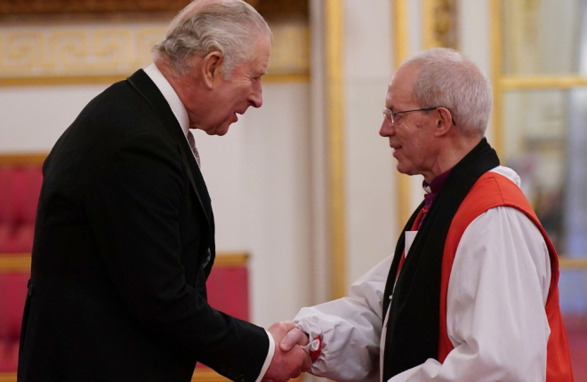 King Charles with the Archbishop of Canterbury